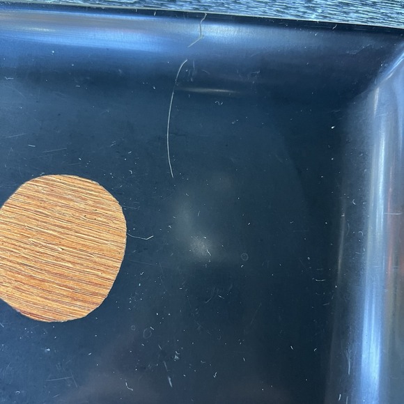 Vintage Couroc Duck in a Row Tray MCM Wood Brass Inlay Serving Three Birds Scarf - Picture 7 of 9